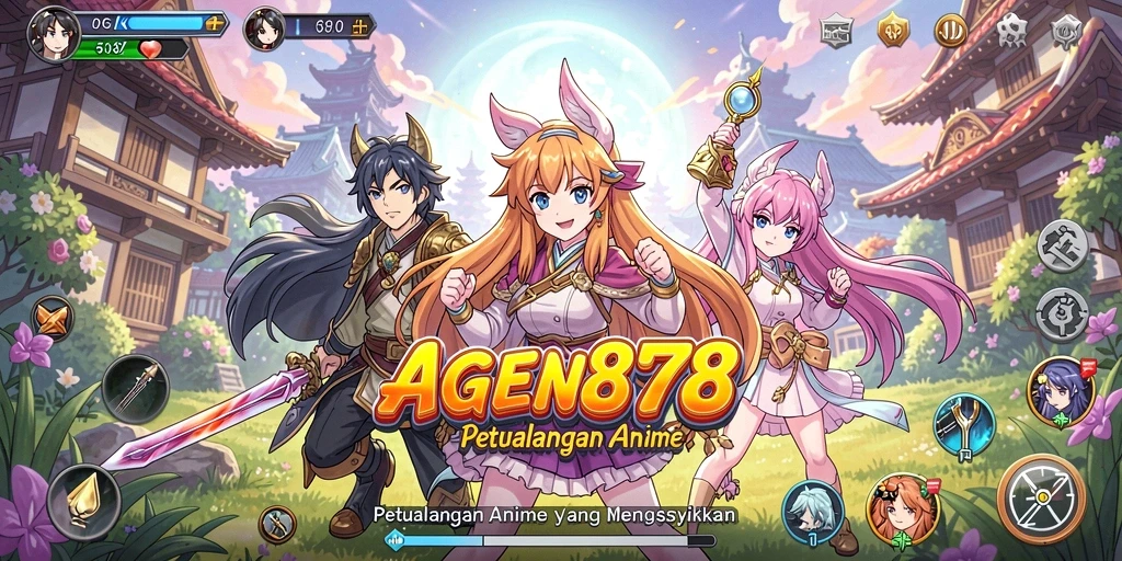 Tampilan gameplay seru di AGEN878 dengan karakter Anime favorit.