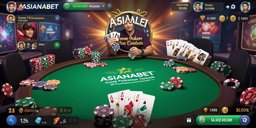 Screenshot gameplay ASIANABET menunjukkan keseruan bermain poker.