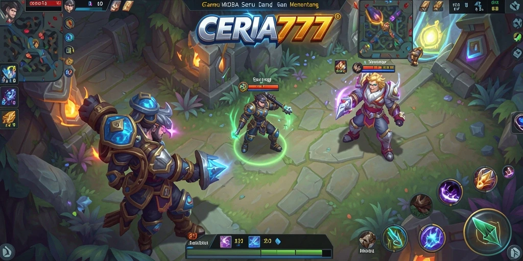 Tampilan seru gameplay MOBA di CERIA777.