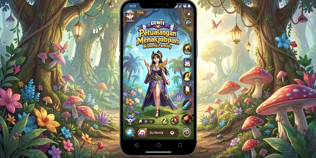 Screenshot gameplay DEWI11 menampilkan aksi petualangan yang seru dan menarik.