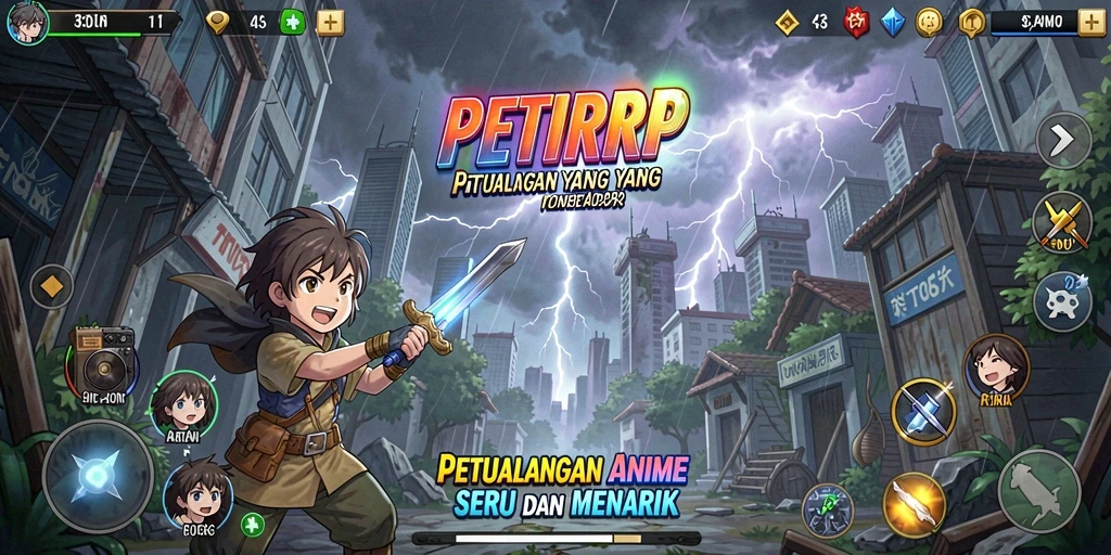 Tangkapan layar utama dari gameplay anime yang seru.