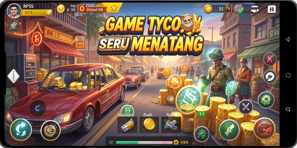 Screenshot gameplay RP55 menunjukkan keseruan dalam membangun bisnis.