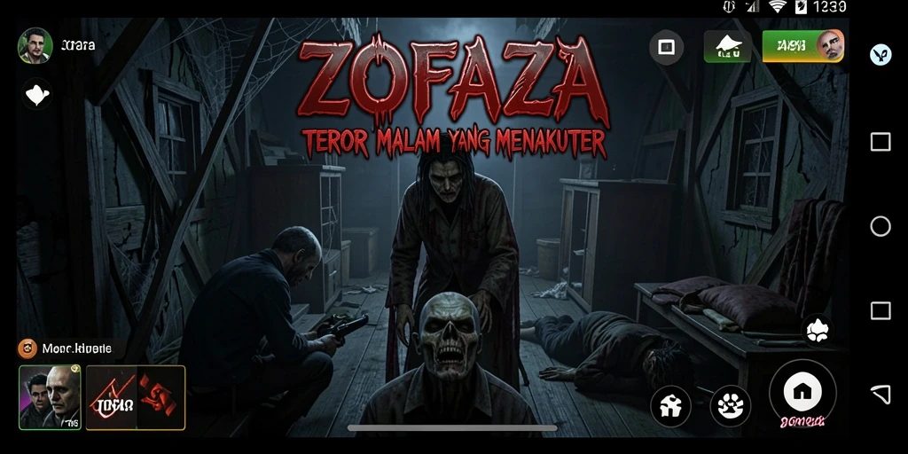 Tampilan gameplay ZOFAZA yang menegangkan dan menyeramkan.